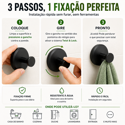 Gancho de Ventosa para Casa de Banho — Sem Furos