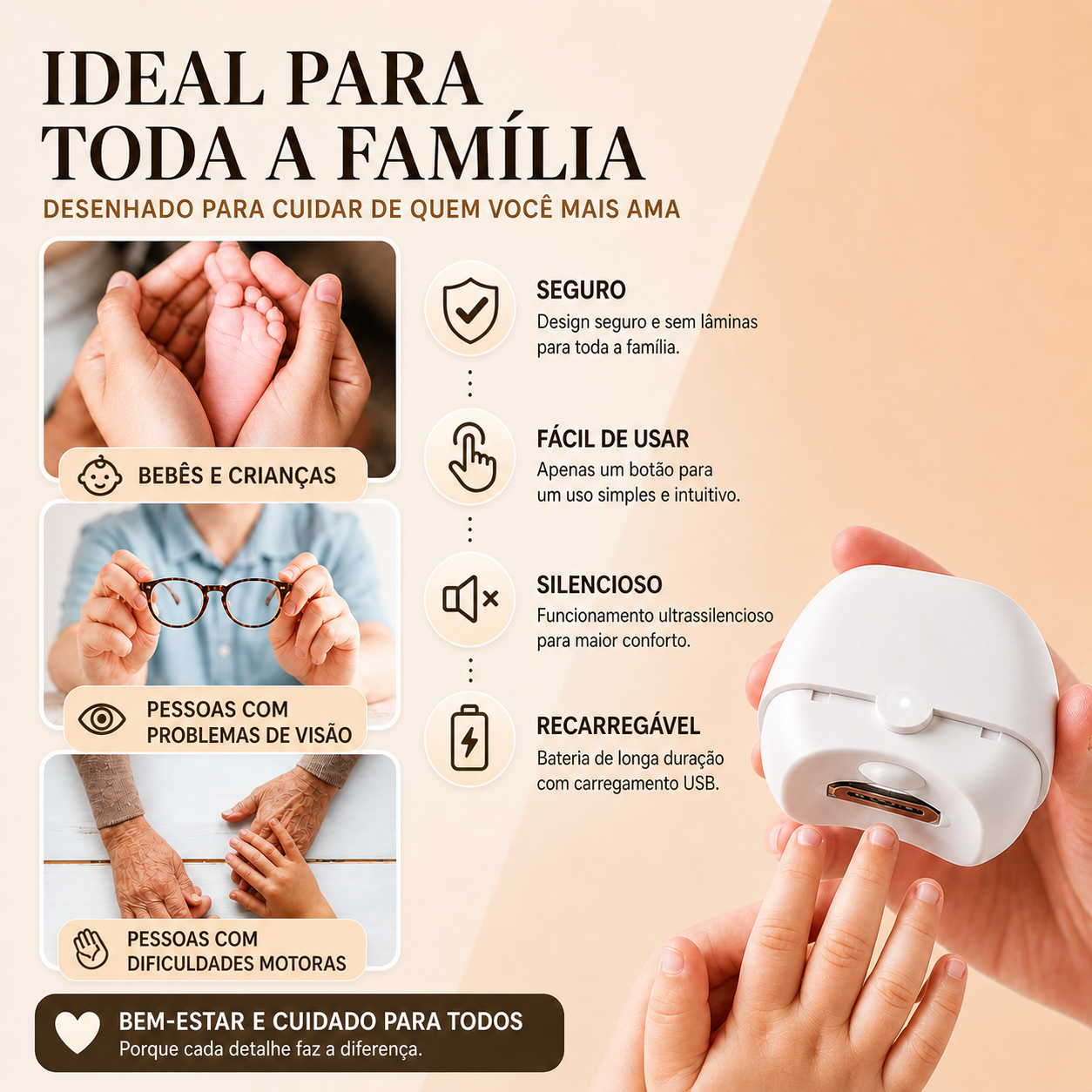 Cortador de unhas elétrico