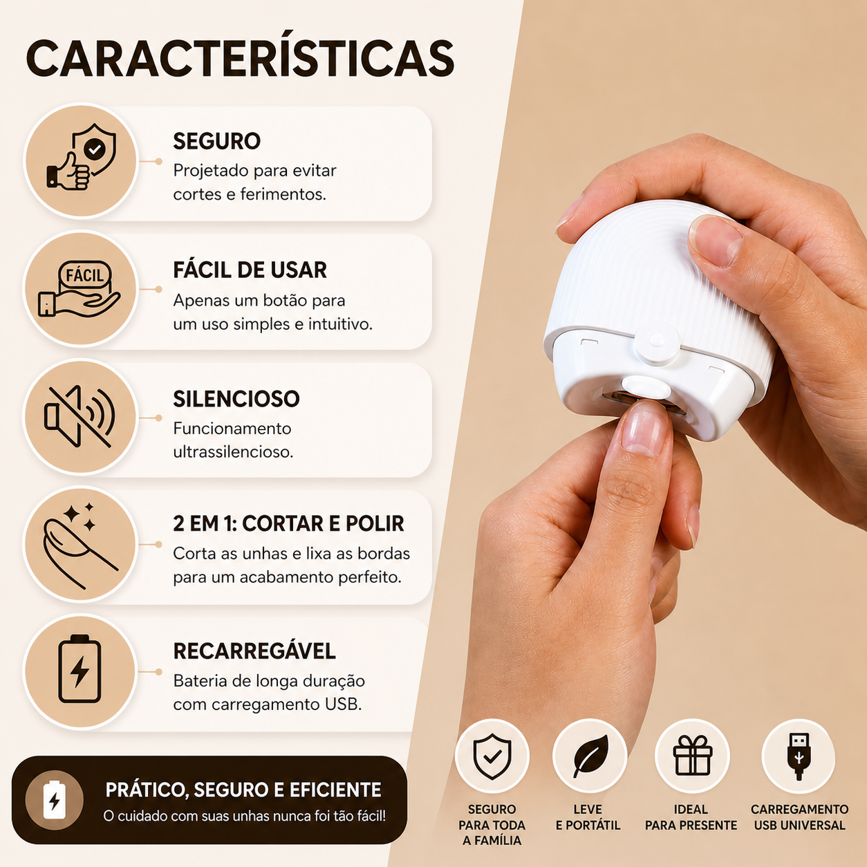Cortador de unhas elétrico